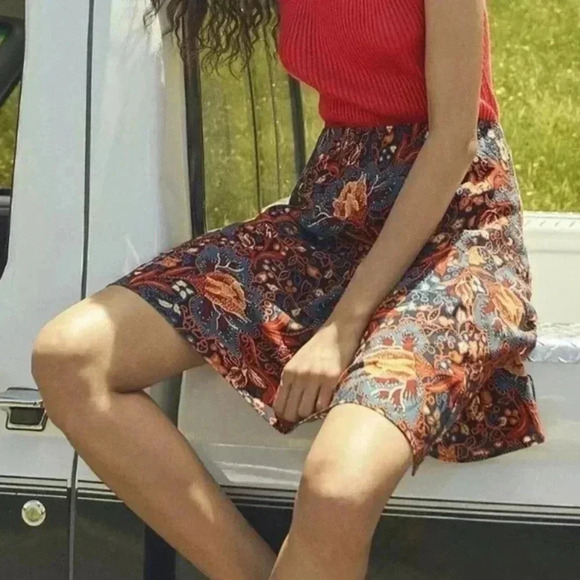 Anthropologie Floral Flowing Skirt Small 1C - Picture 1 of 5